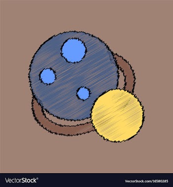 Flat icon design collection two planets in stroke vector image