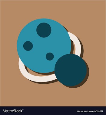 Flat icon design collection two planets in vector image
