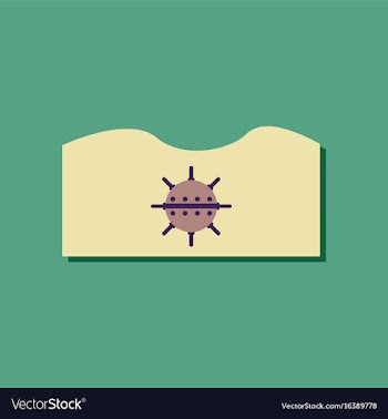Flat icon design collection underwater naval mine vector image