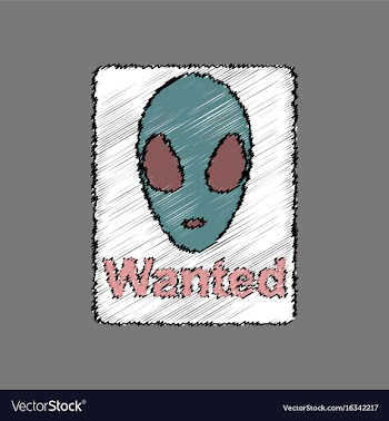 Flat icon design collection wanted alien in vector image