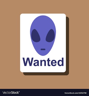 Flat icon design collection wanted alien in vector image