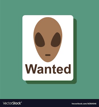Flat icon design collection wanted alien in vector image