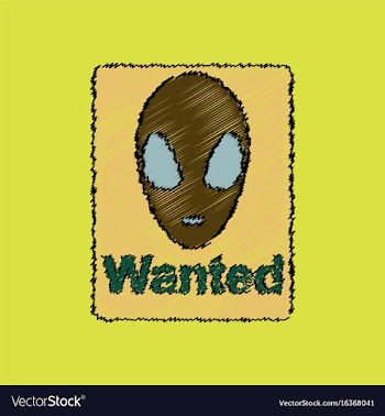 Flat icon design collection wanted alien in vector image