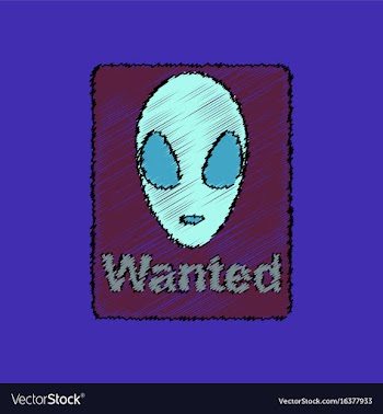 Flat icon design collection wanted alien in vector image