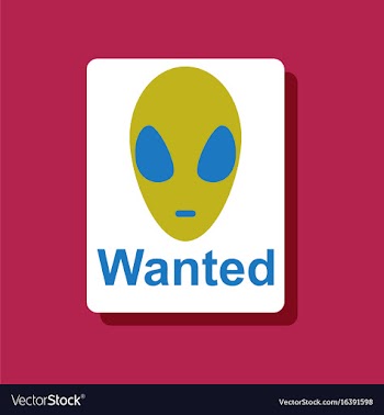 Flat icon design collection wanted alien in vector image