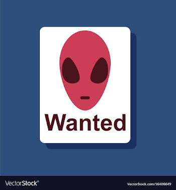 Flat icon design collection wanted alien in vector image
