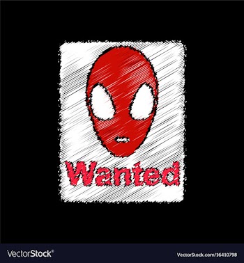 Flat icon design collection wanted alien in vector image