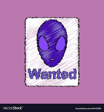 Flat icon design collection wanted alien in vector image