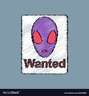 Flat icon design collection wanted alien in vector image