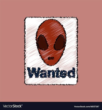 Flat icon design collection wanted alien in vector image