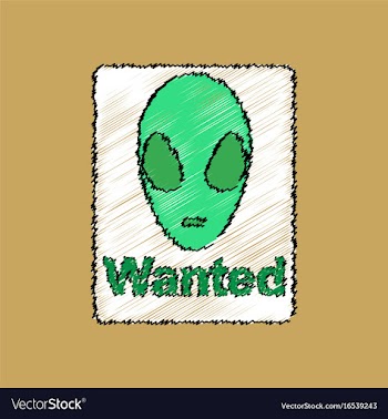 Flat icon design collection wanted alien in vector image