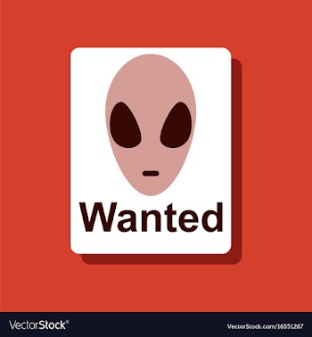 Flat icon design collection wanted alien in vector image