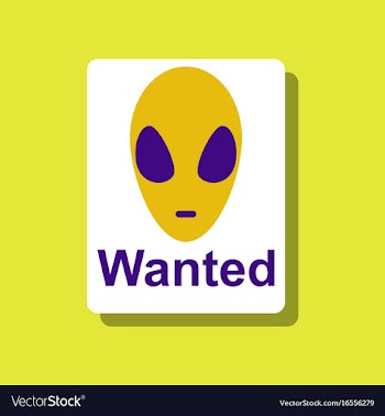Flat icon design collection wanted alien in vector image