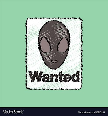 Flat icon design collection wanted alien in vector image
