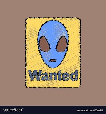 Flat icon design collection wanted alien in vector image
