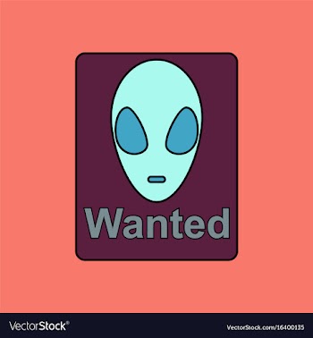 Flat icon design collection wanted alien vector image