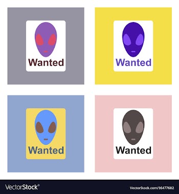 Flat icon design collection wanted alien vector image