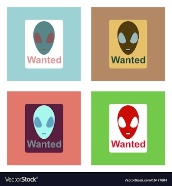Flat icon design collection wanted alien vector image