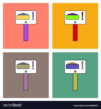 Flat icon design collection warning sign mine vector image