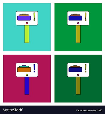 Flat icon design collection warning sign mine vector image
