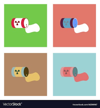 Flat icon design collection waste pollution of vector image