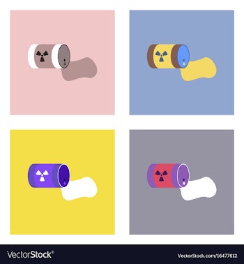 Flat icon design collection waste pollution of vector image