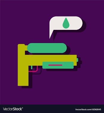 Flat icon design collection water gun in sticker vector image