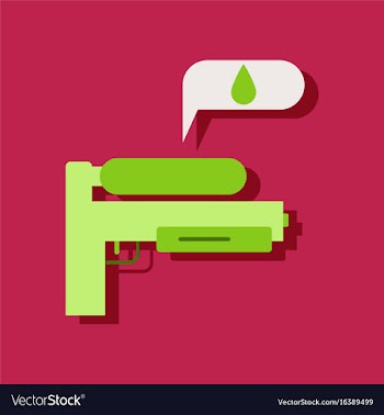 Flat icon design collection water gun in sticker vector image