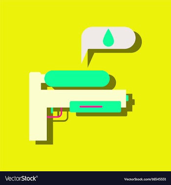 Flat icon design collection water gun in sticker vector image
