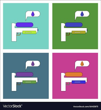 Flat icon design collection water gun vector image