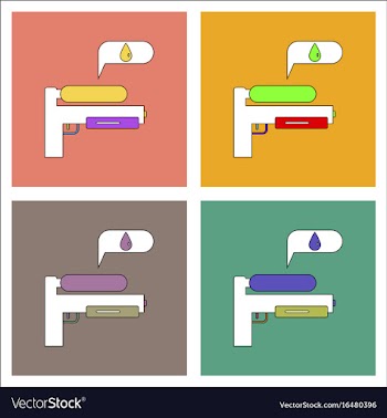 Flat icon design collection water gun vector image