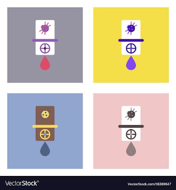 Flat icon design collection water pipe and a vector image