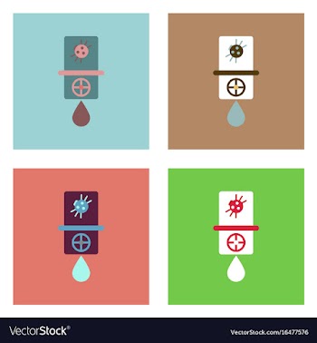 Flat icon design collection water pipe and a vector image