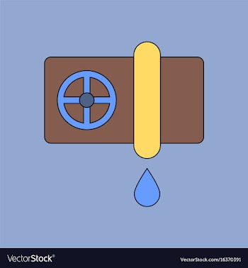 Flat icon design collection water pipe and drop vector image