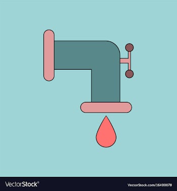 Flat icon design collection water pipe and drop vector image