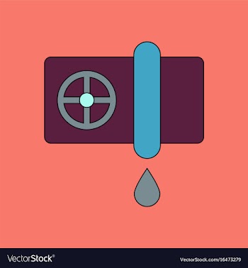 Flat icon design collection water pipe and drop vector image