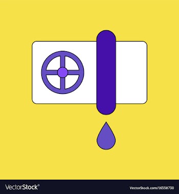 Flat icon design collection water pipe and drop vector image