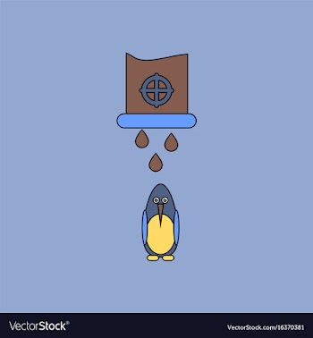 Flat icon design collection water pipe and penguin vector image