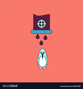 Flat icon design collection water pipe and penguin vector image