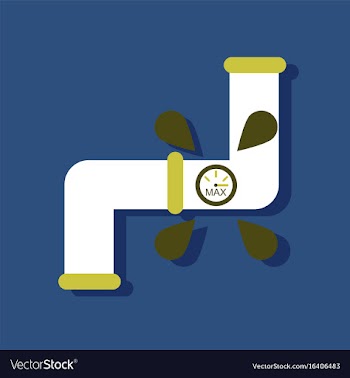 Flat icon design collection water pipe in sticker vector image