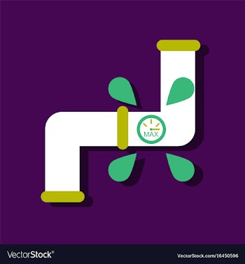 Flat icon design collection water pipe in sticker vector image