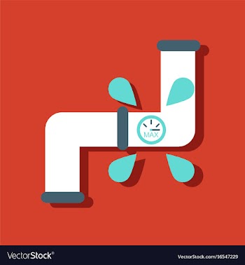 Flat icon design collection water pipe in sticker vector image