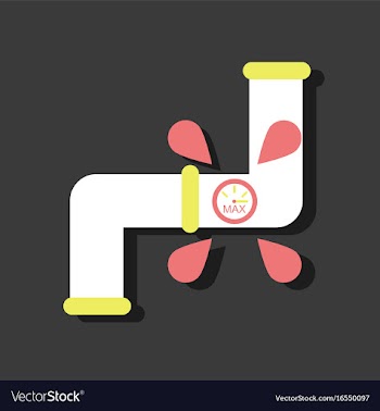 Flat icon design collection water pipe in sticker vector image