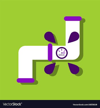 Flat icon design collection water pipe in sticker vector image