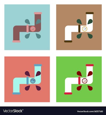 Flat icon design collection water pipe vector image
