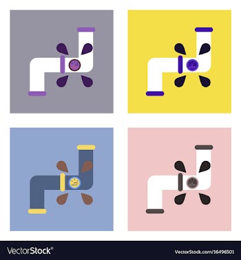 Flat icon design collection water pipe vector image
