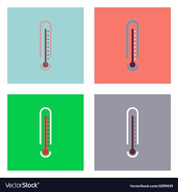 Flat icon design collection weather thermometer vector image