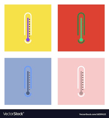 Flat icon design collection weather thermometer vector image