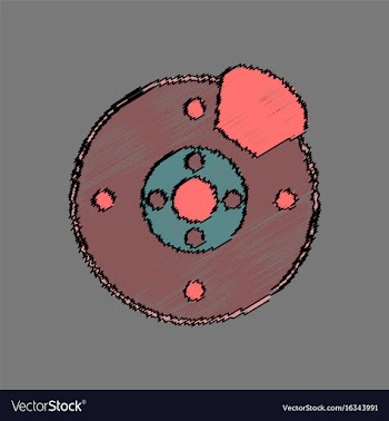 Flat icon design collection wheel and brake in vector image