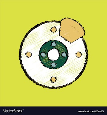 Flat icon design collection wheel and brake in vector image